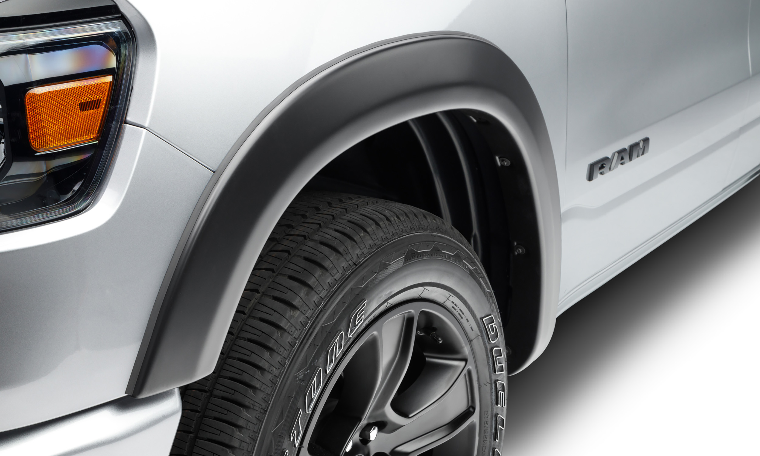 Bushwacker 50057-02 Black OE-Style Smooth Finish Front Fender Flares for 2019-2022 Ram 1500; Will not fit Rebel and TRX models